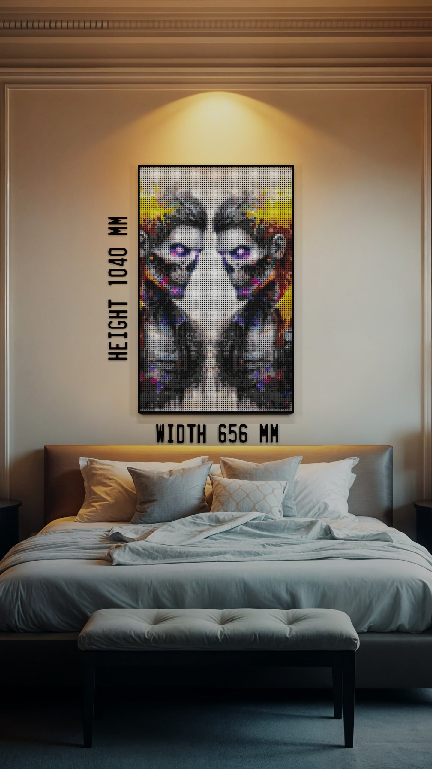 Veil of the Undead LEGO® Style mosaic wall art made from colorful plastic bricks